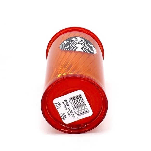 Starbucks Cold Cup Orange Mirrored Spiral 16 oz Grande Collectible New NWT - Picture 6 of 8
